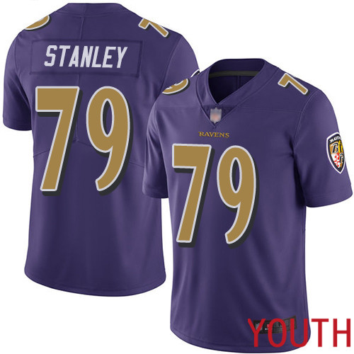 Baltimore Ravens Limited Purple Youth Ronnie Stanley Jersey NFL Football #79 Rush Vapor Untouchable->youth nfl jersey->Youth Jersey